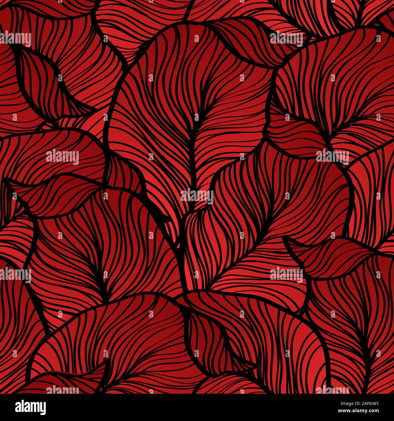Vector illustration Retro seamless pattern with abstract leaves Stock Vector