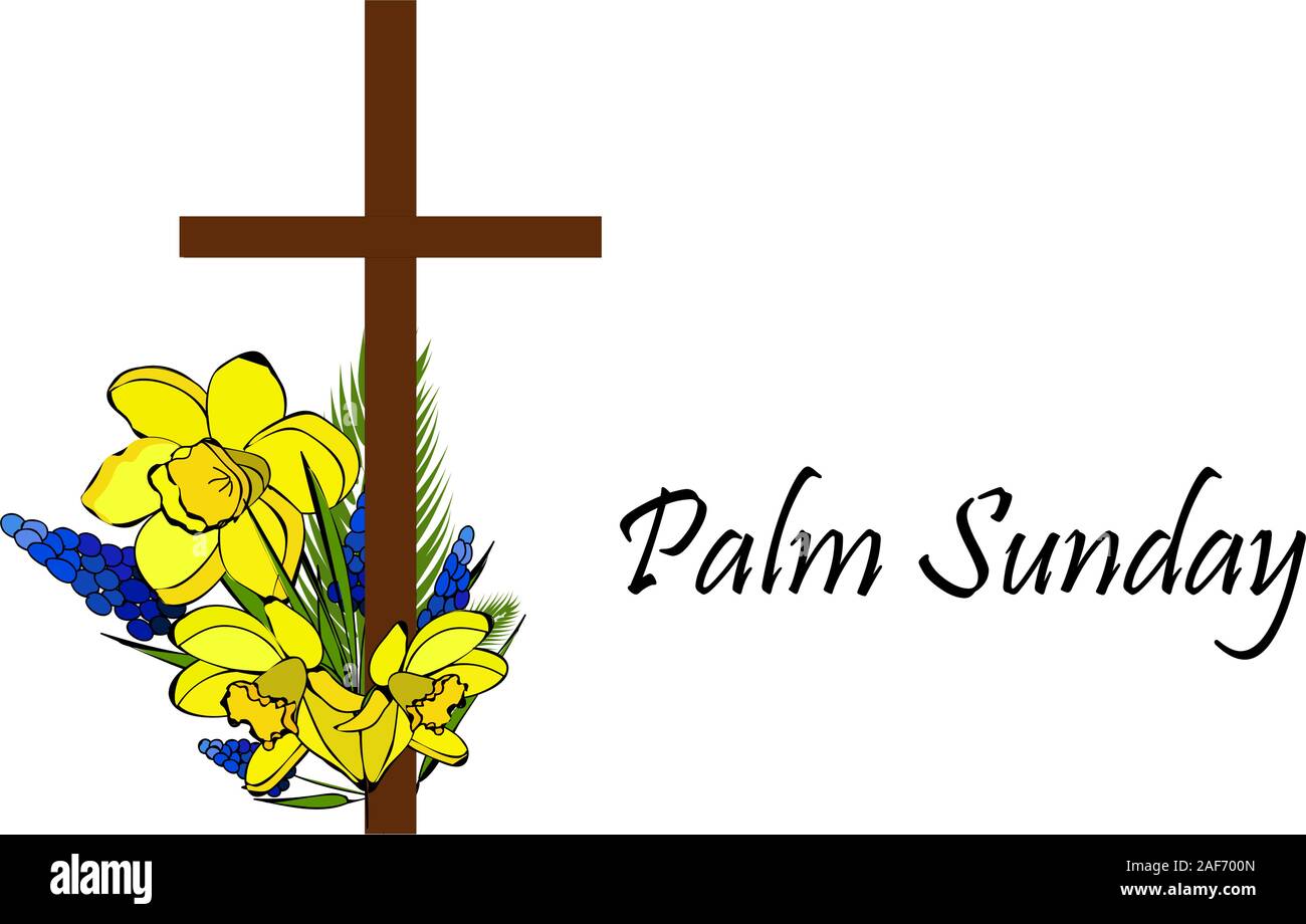 Palm Sunday. The week before Easter. banner or card Stock Vector Image