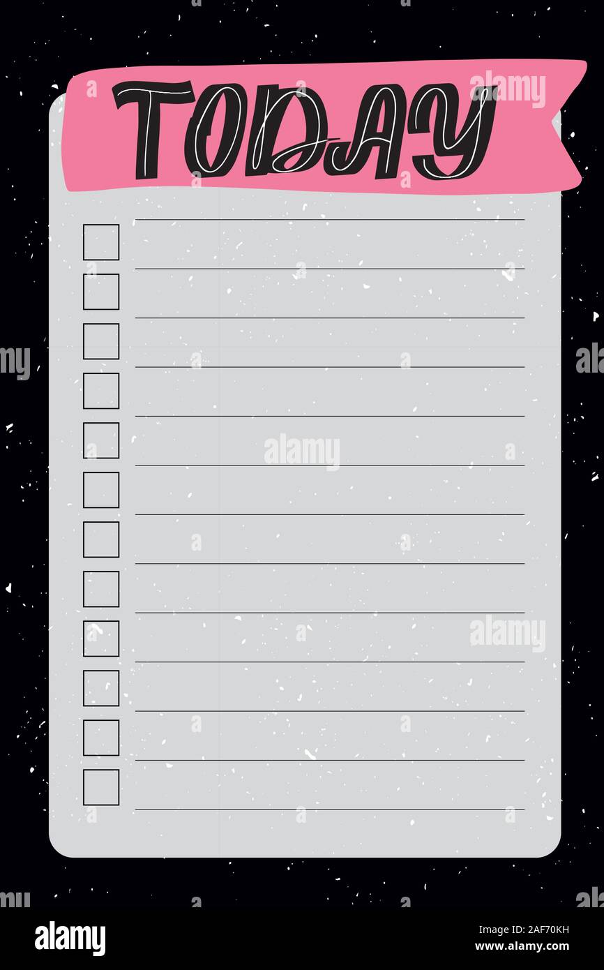 Space style. Template for agenda, planners, check lists Stock Vector