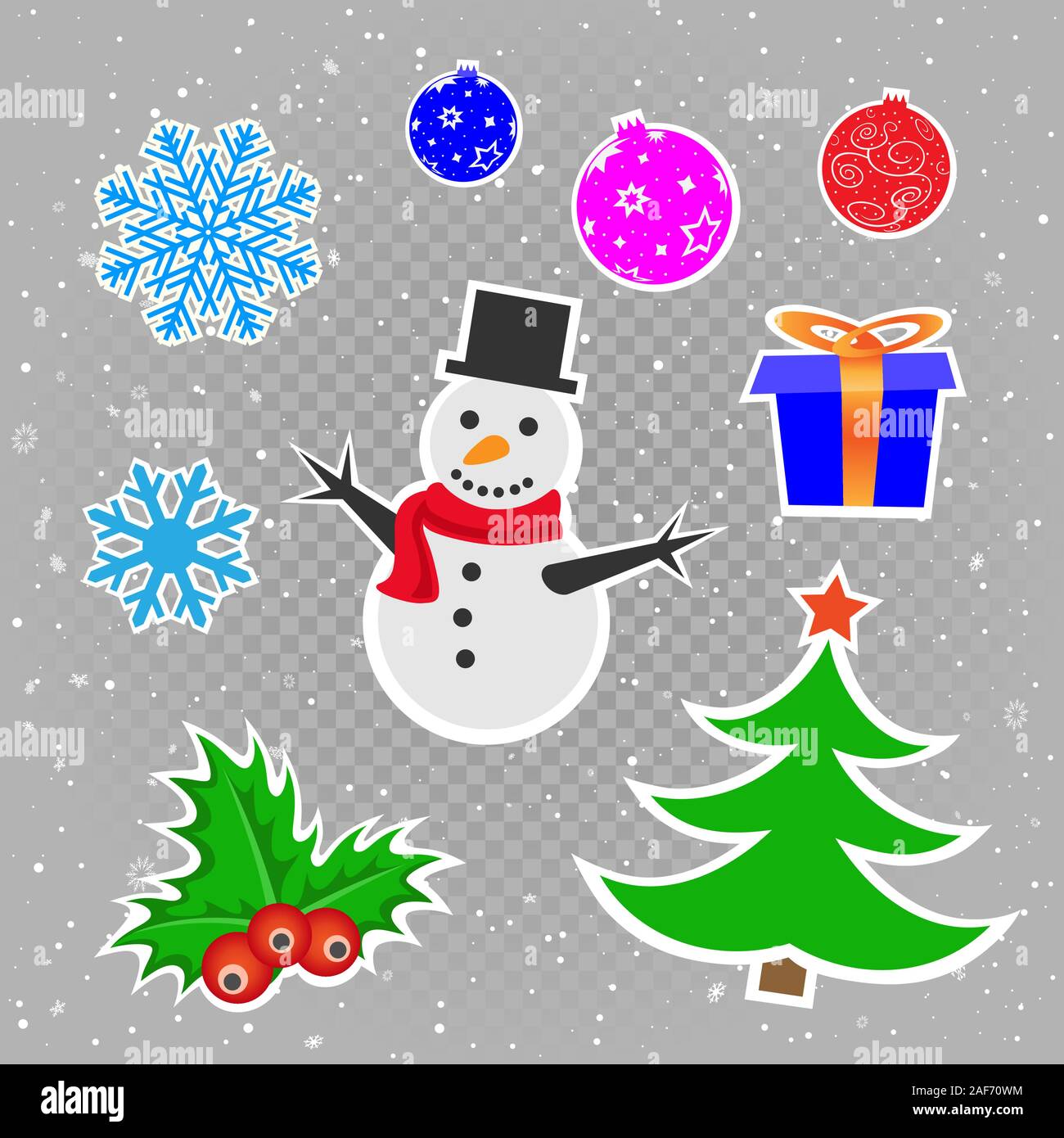 Christmas stickers set Stock Vector