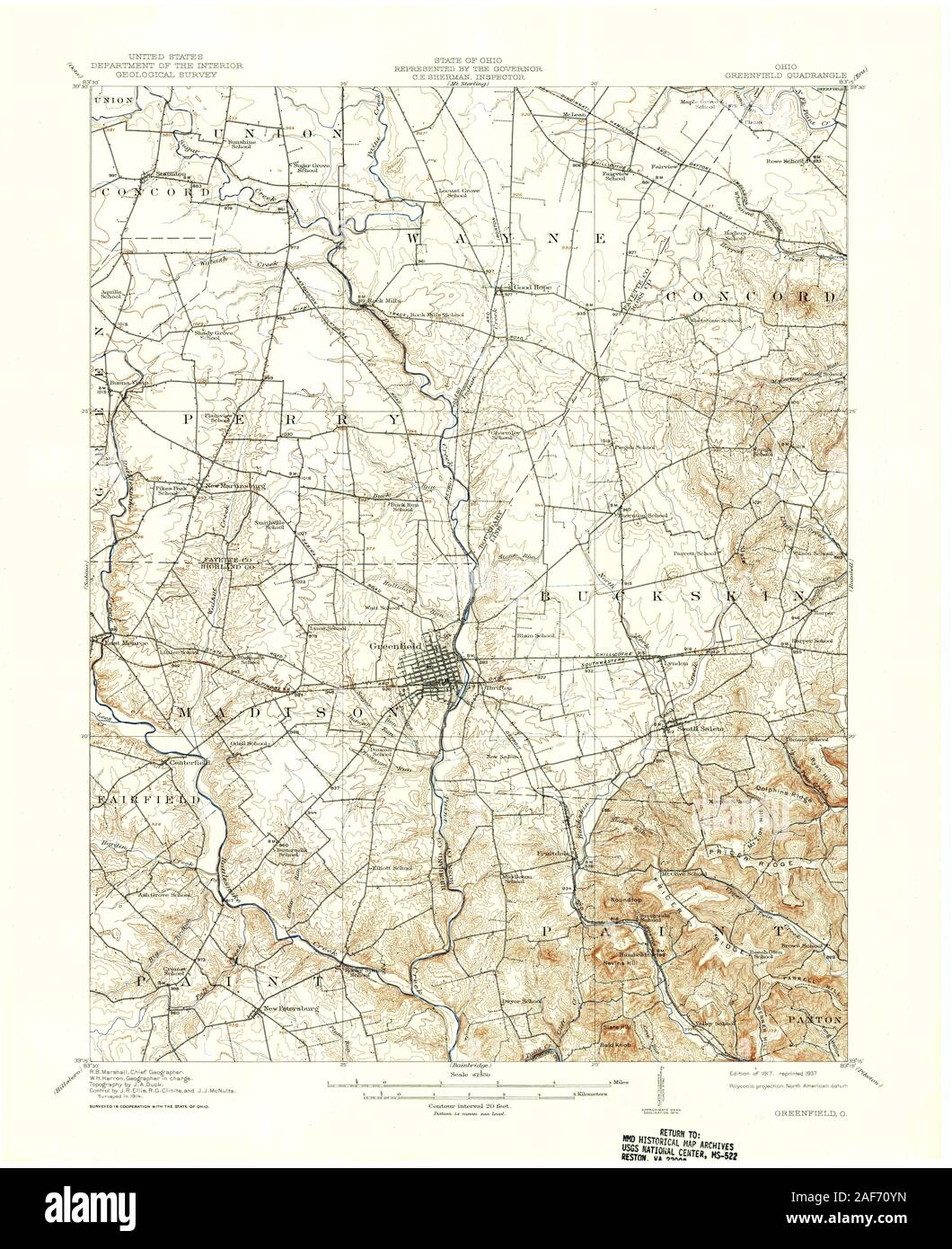 Greenfield ohio map hires stock photography and images Alamy