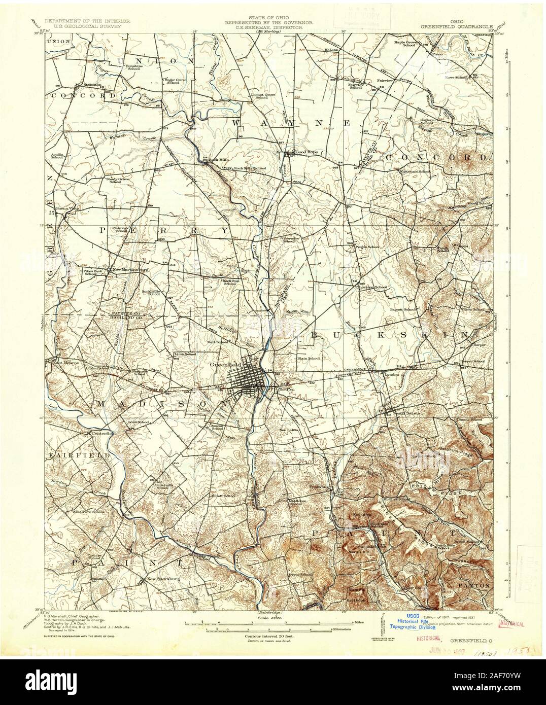 Map of greenfield ohio hires stock photography and images Alamy