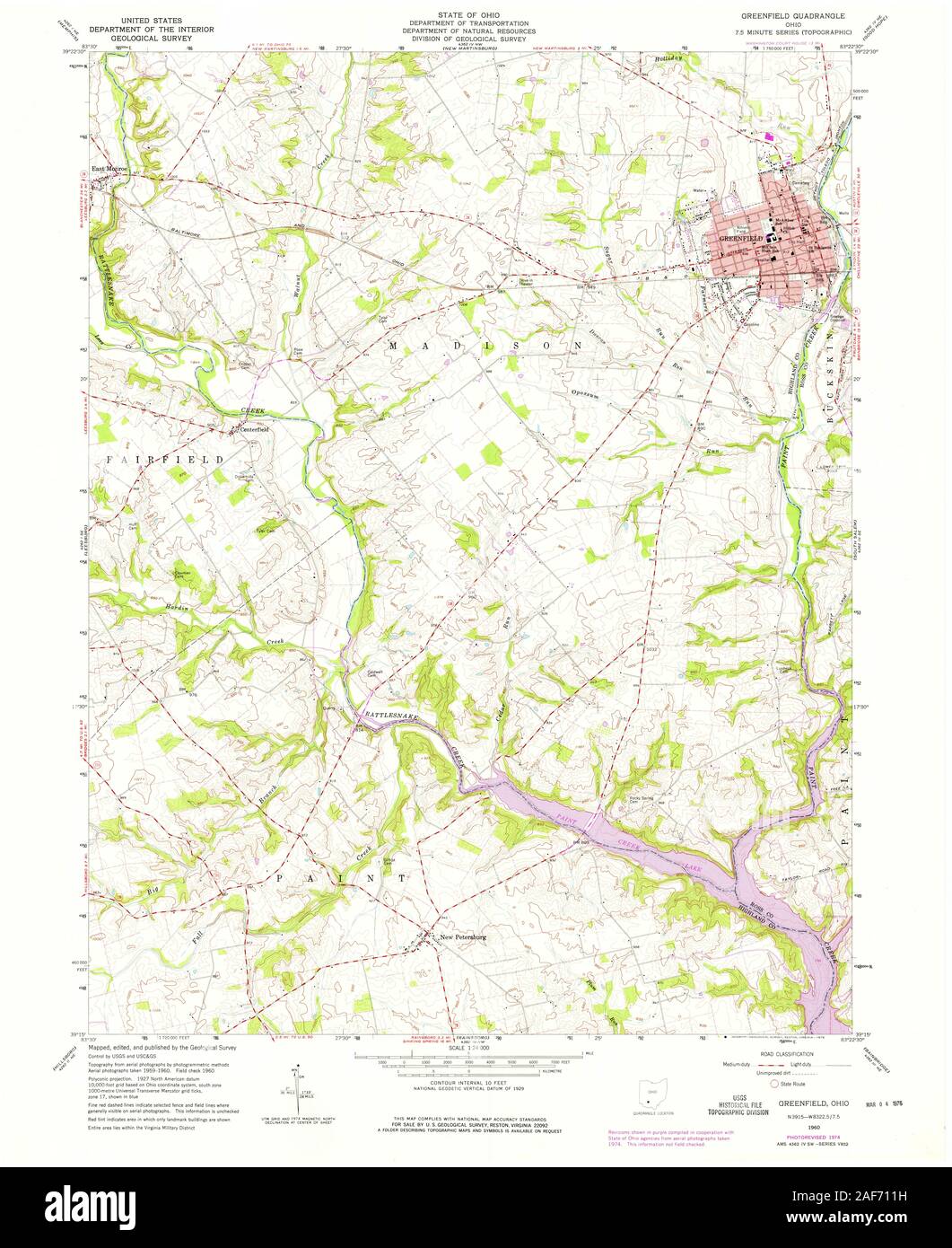 Map of greenfield ohio Cut Out Stock Images & Pictures Alamy
