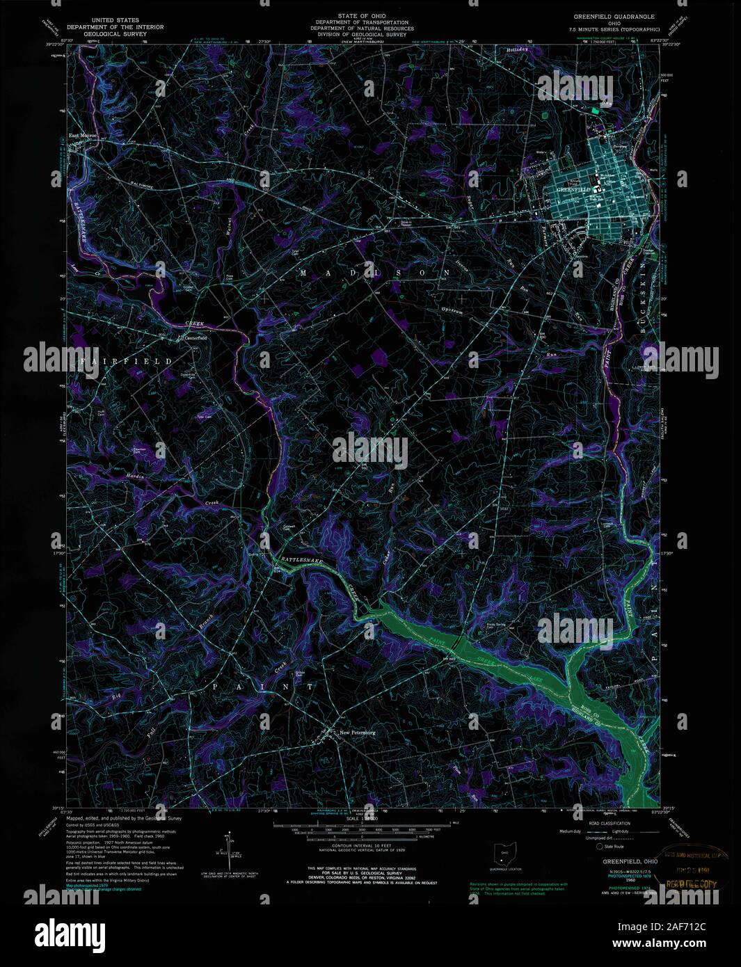 Map of greenfield ohio hires stock photography and images Alamy