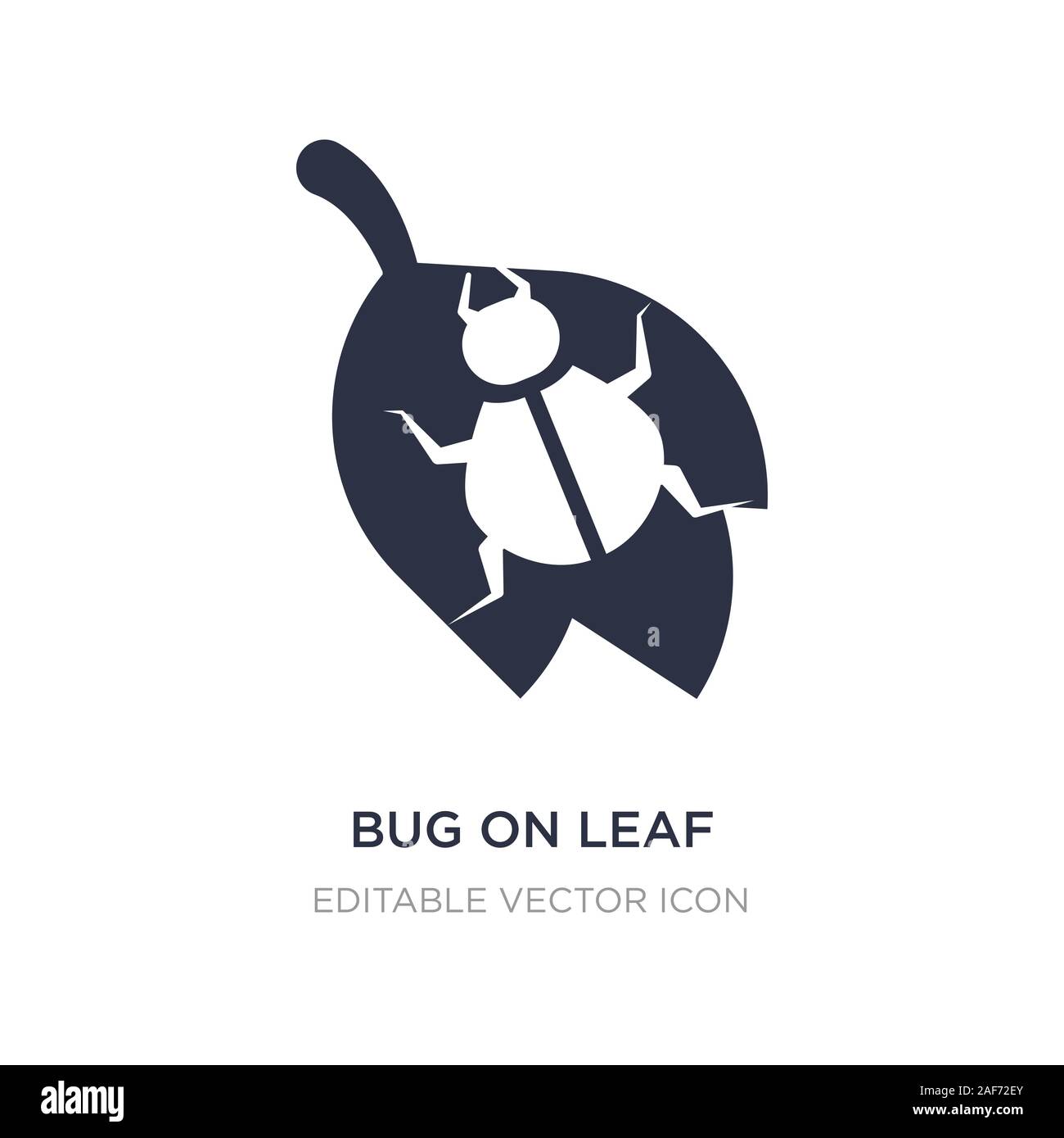 bug on leaf icon on white background. Simple element illustration from ...