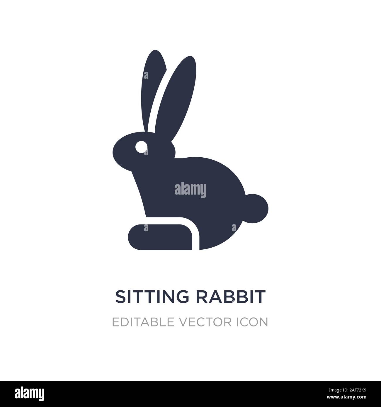 sitting rabbit icon on white background. Simple element illustration ...