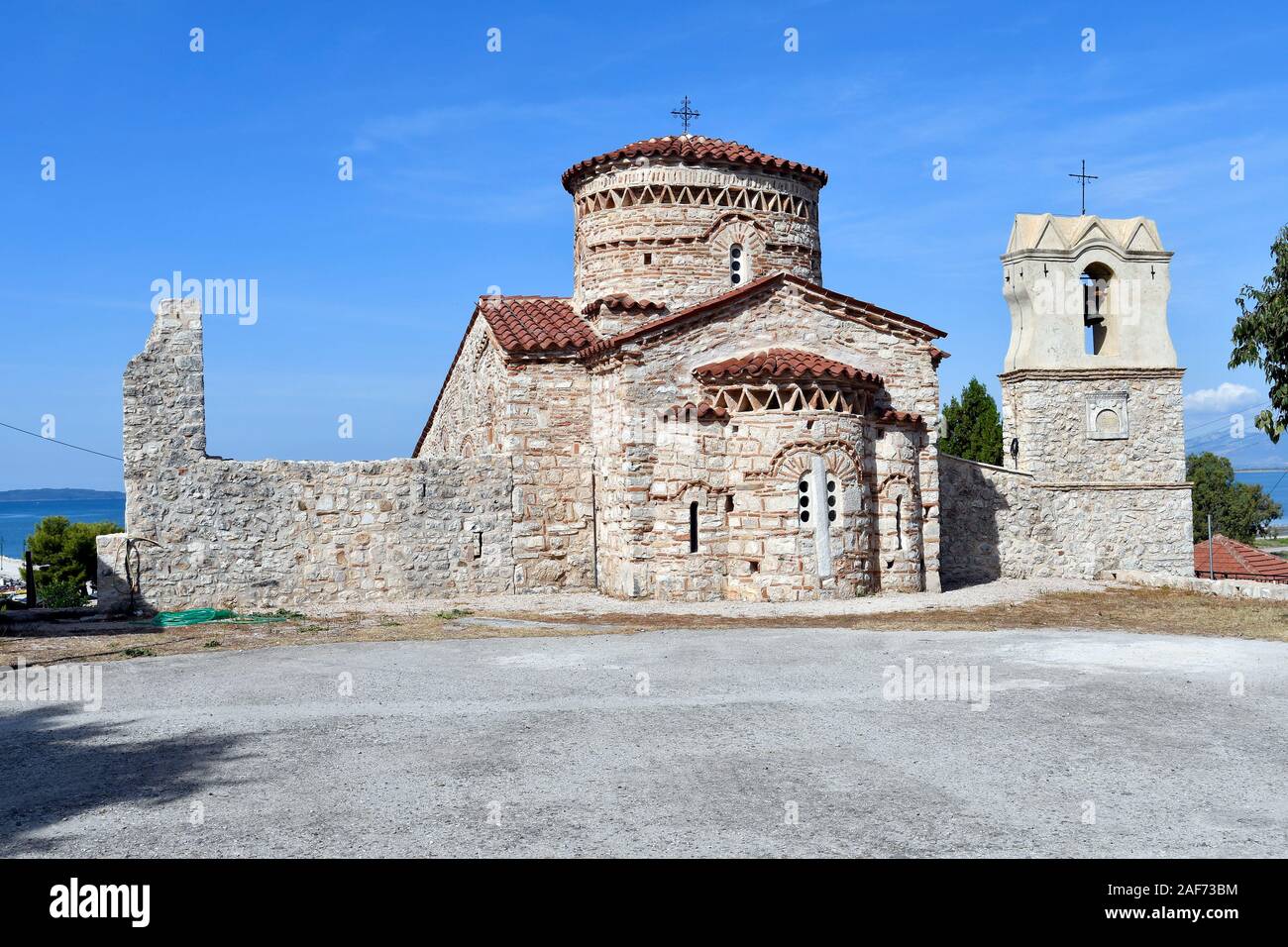 Greece, Epirus, Byzantine church Panagia Koronisia in Koronissia village situated in Ambracian Gulf Stock Photo