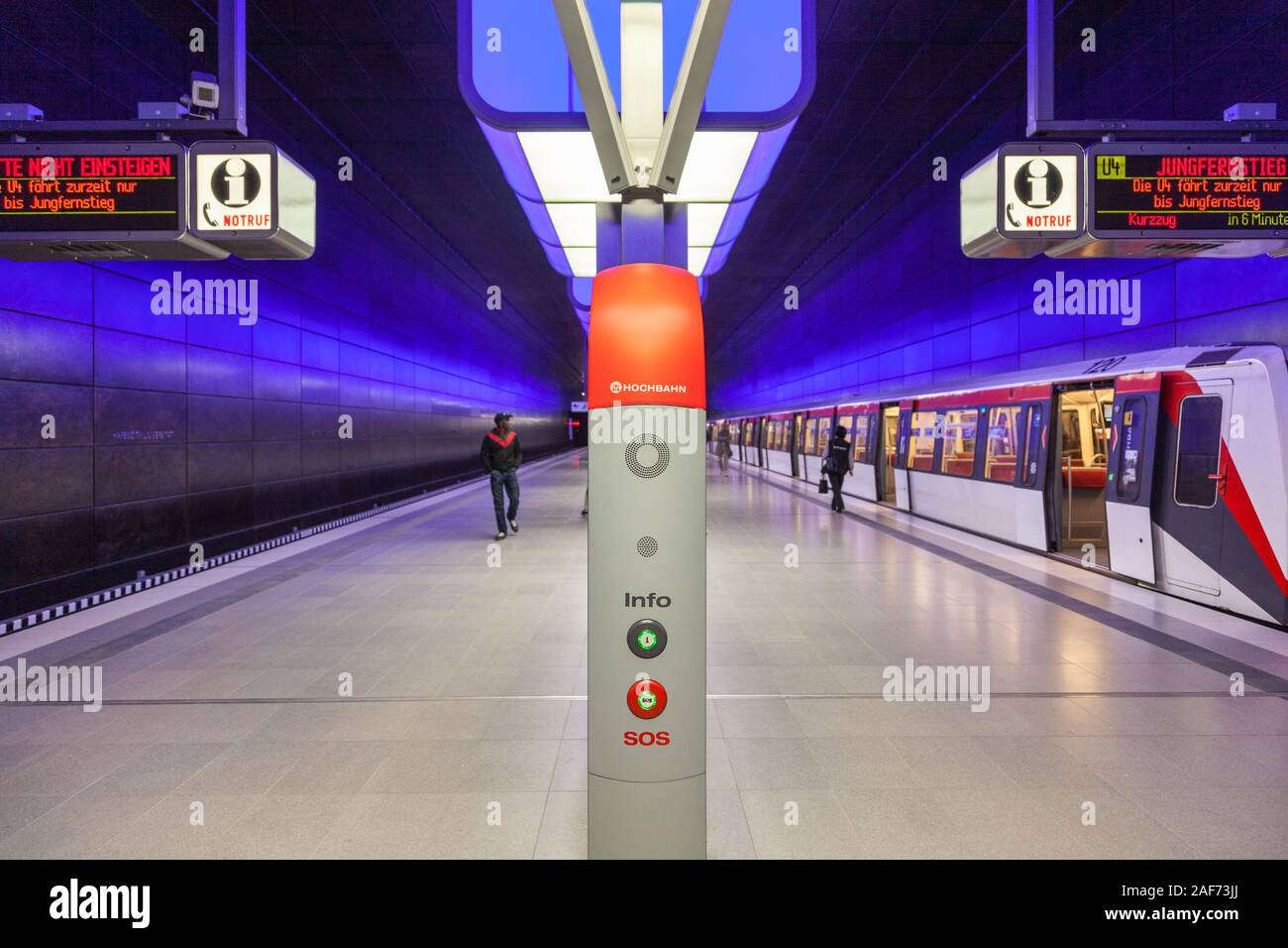 HafenCity University subway station, Hamburg, Germany Stock Photo