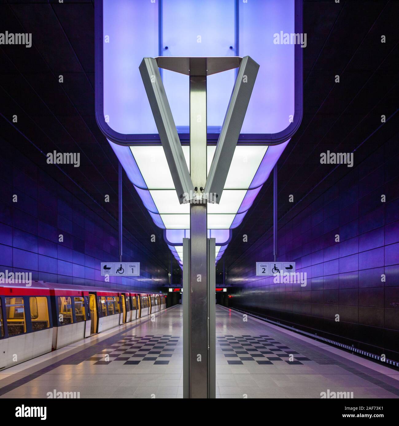 HafenCity University subway station, Hamburg, Germany Stock Photo