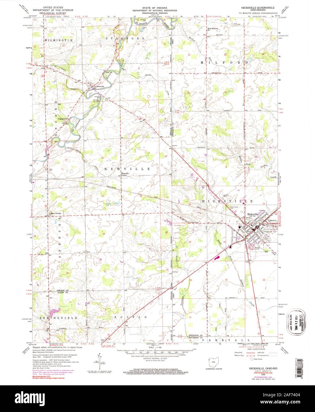 Map of hicksville ohio hires stock photography and images Alamy