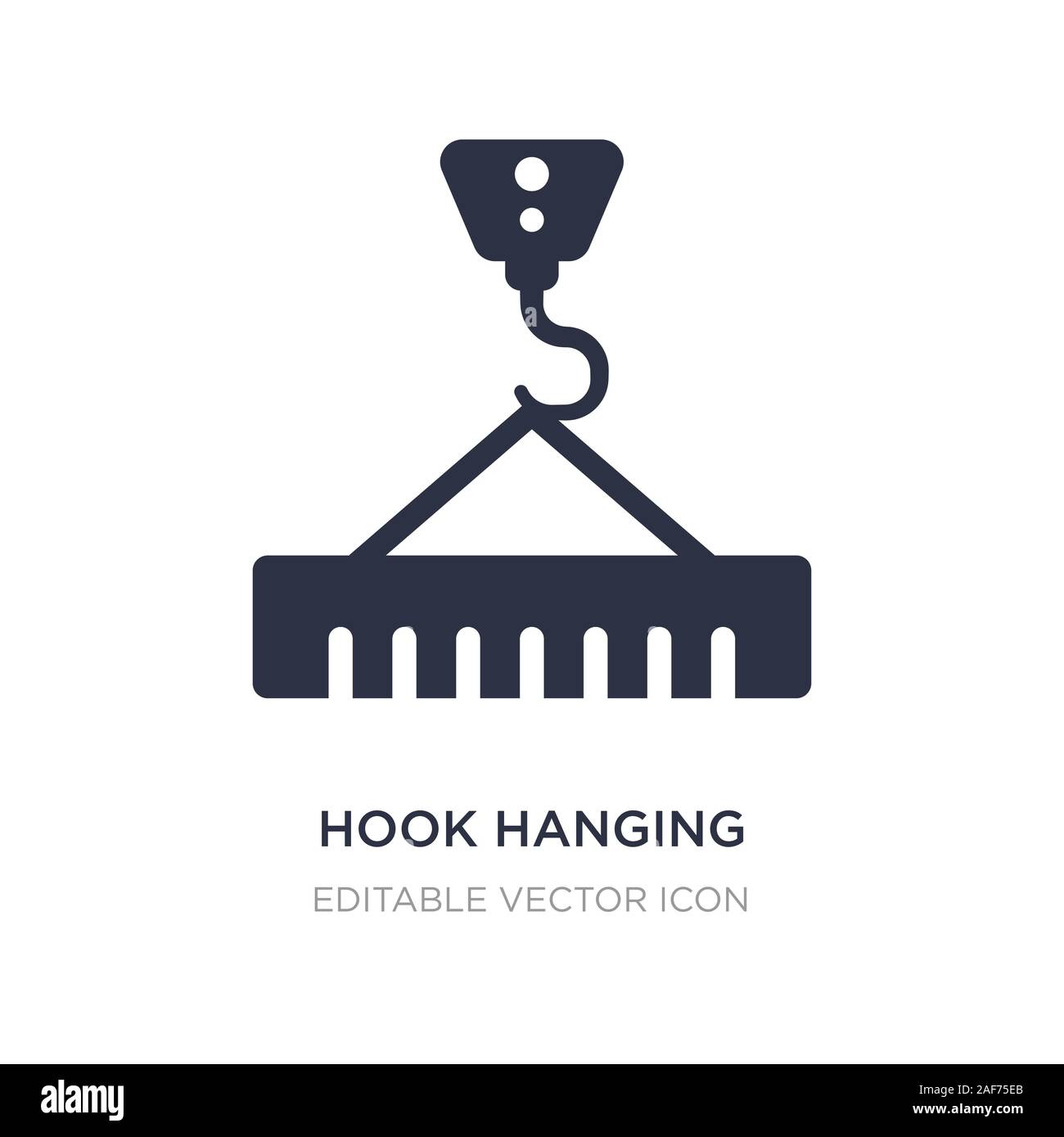 hook hanging material icon on white background. Simple element illustration from Buildings concept. hook hanging material icon symbol design. Stock Vector