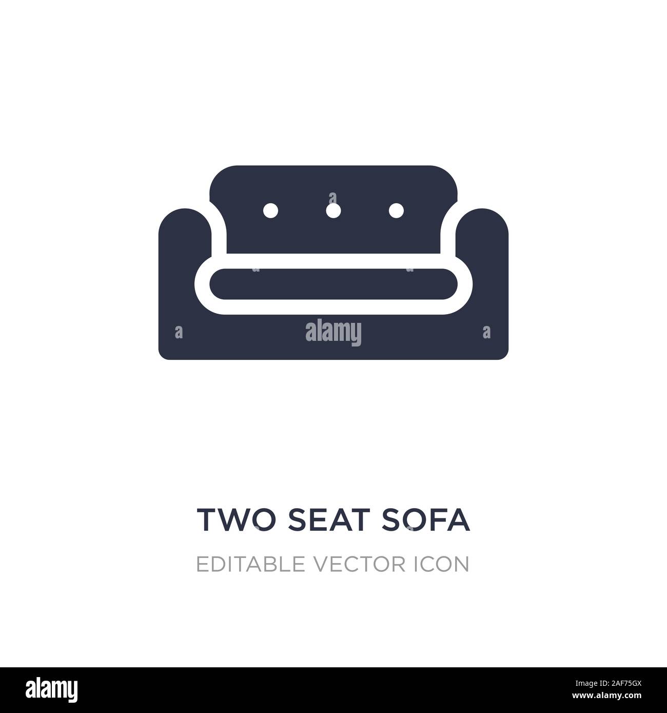 two seat sofa icon on white background. Simple element illustration from Buildings concept. two seat sofa icon symbol design. Stock Vector