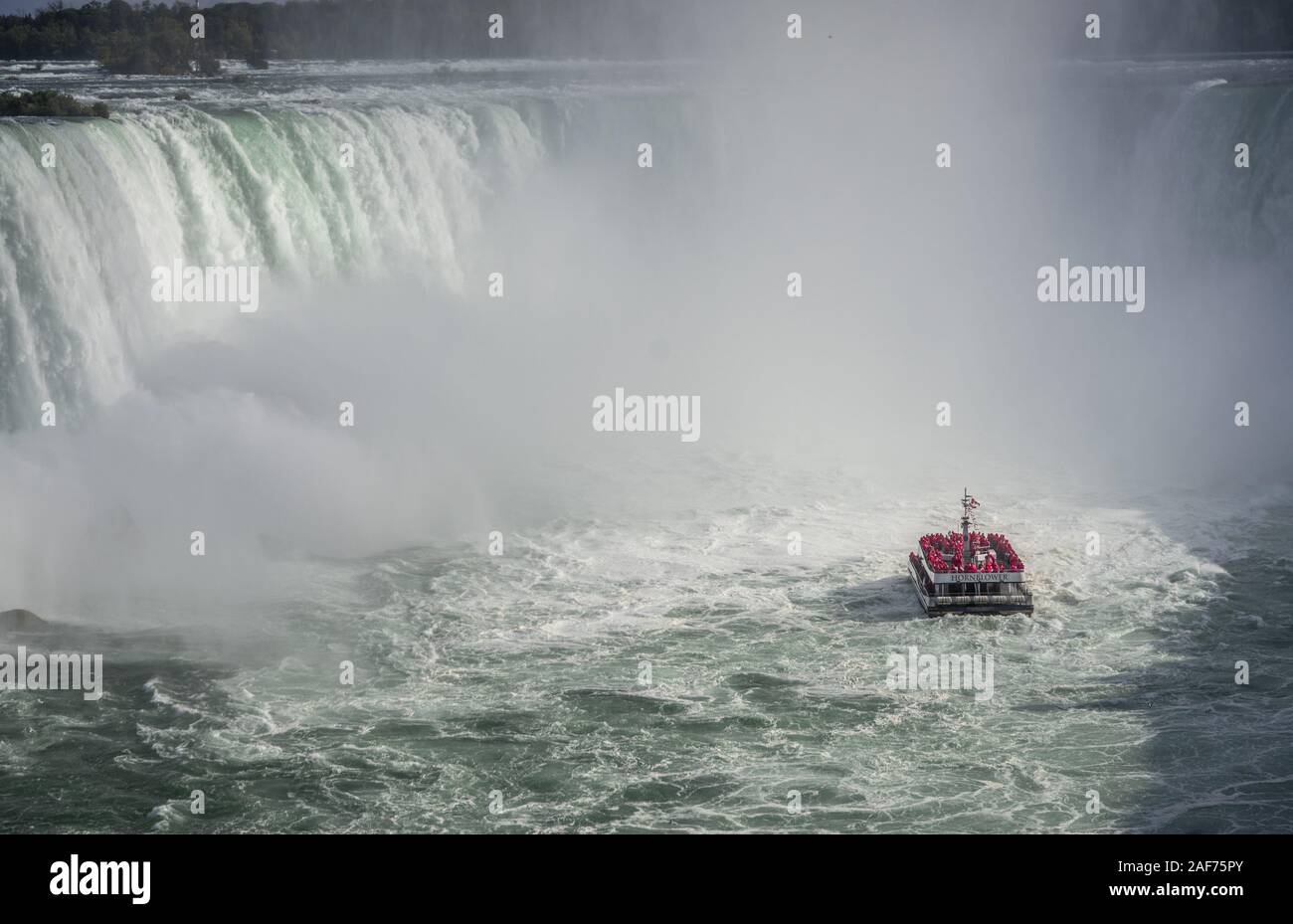 View to Horseshoe Falls, the most impressive part of Niagara Falls. At