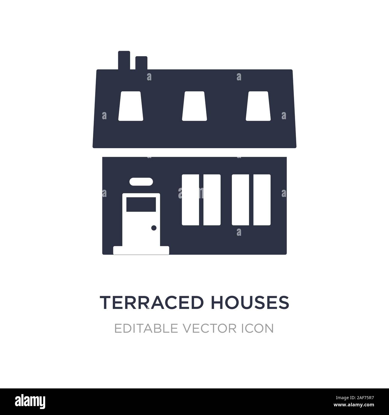terraced houses icon on white background. Simple element illustration ...