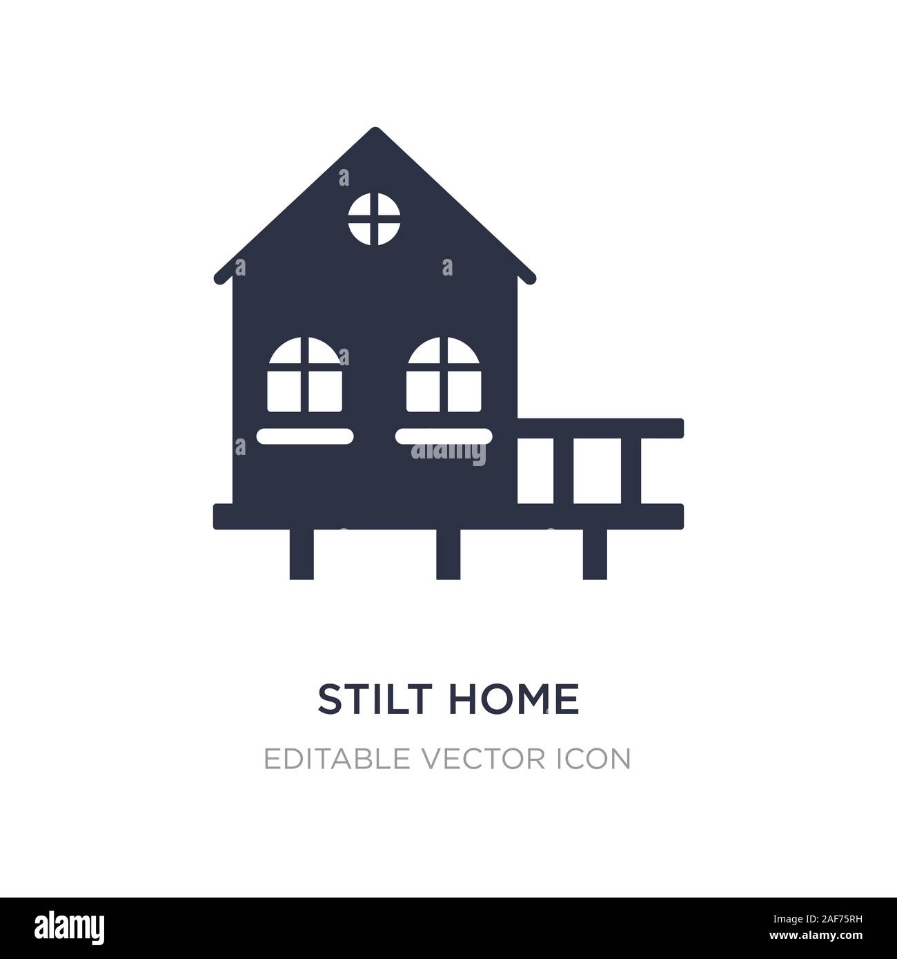 stilt home icon on white background. Simple element illustration from Buildings concept. stilt home icon symbol design. Stock Vector