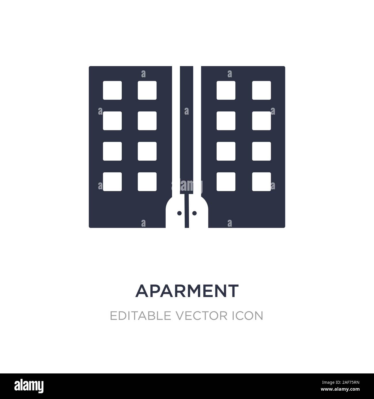 aparment icon on white background. Simple element illustration from Buildings concept. aparment icon symbol design. Stock Vector