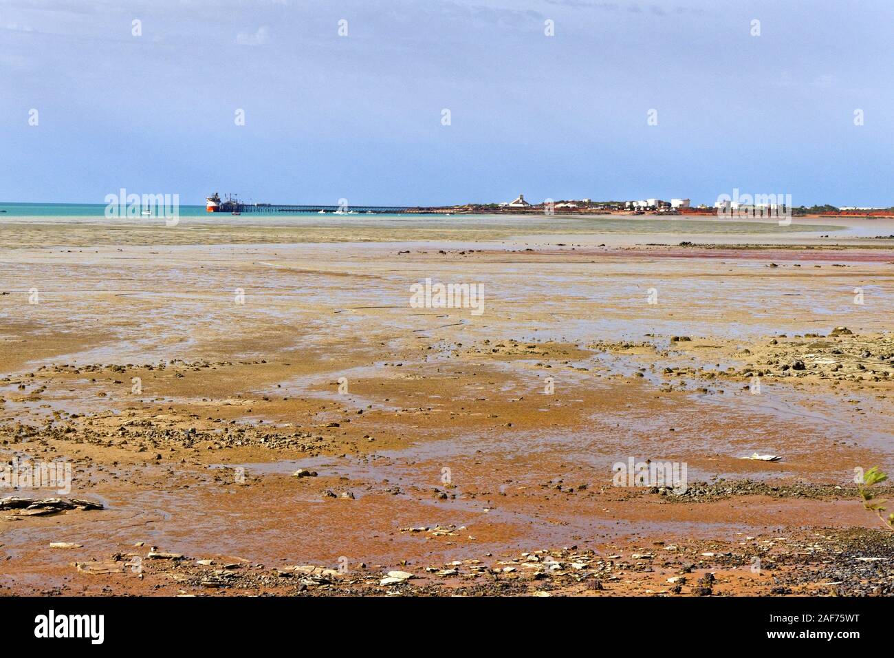 Shipping port seen from coastal foreshore, Broome, West Kimberley