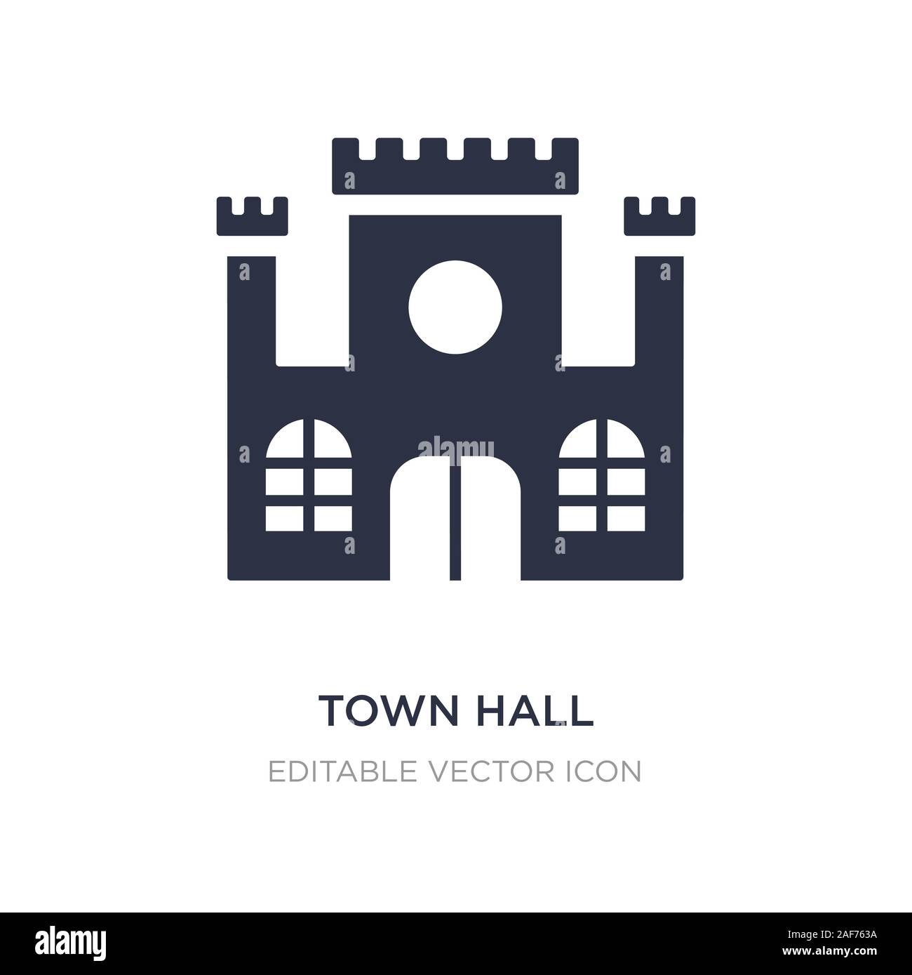 town hall icon on white background. Simple element illustration from Buildings concept. town hall icon symbol design. Stock Vector