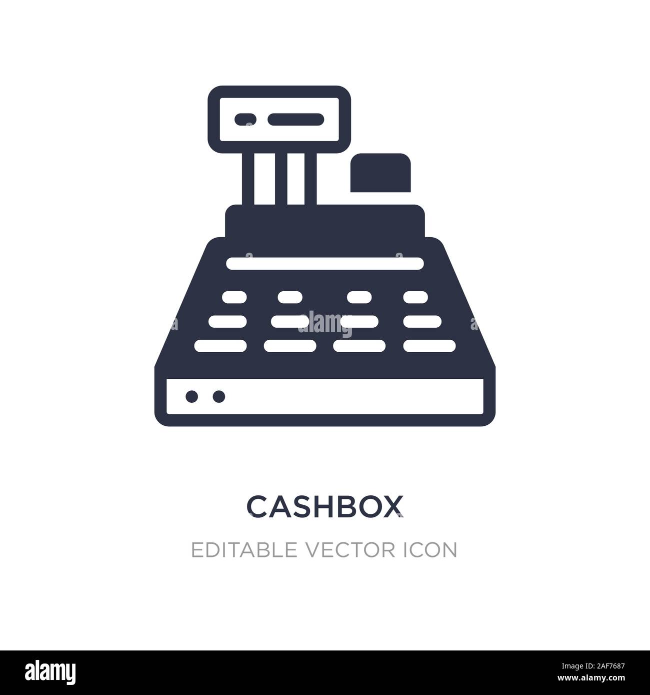 cashbox icon on white background. Simple element illustration from Business concept. cashbox icon symbol design. Stock Vector