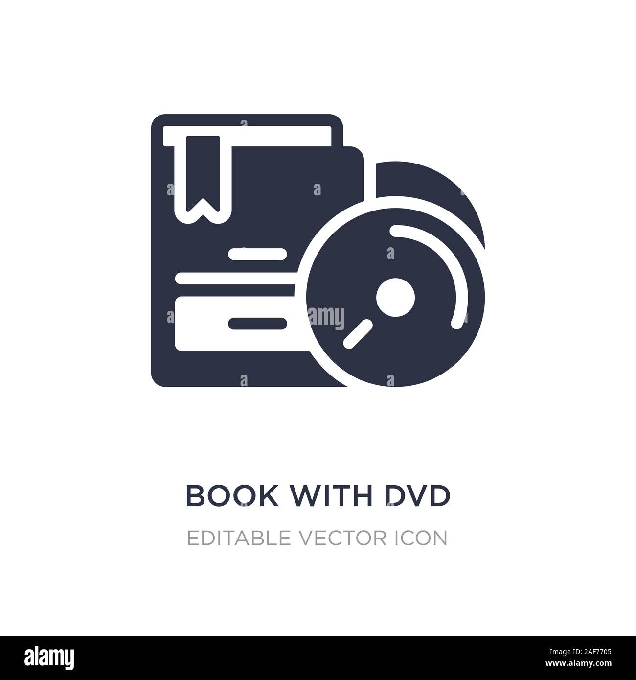book with dvd icon on white background. Simple element illustration ...