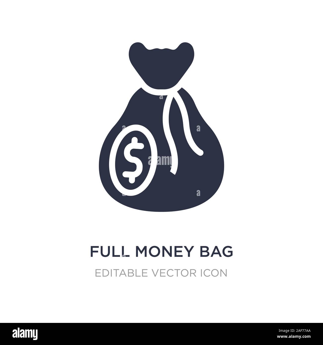 full money bag icon on white background. Simple element illustration ...