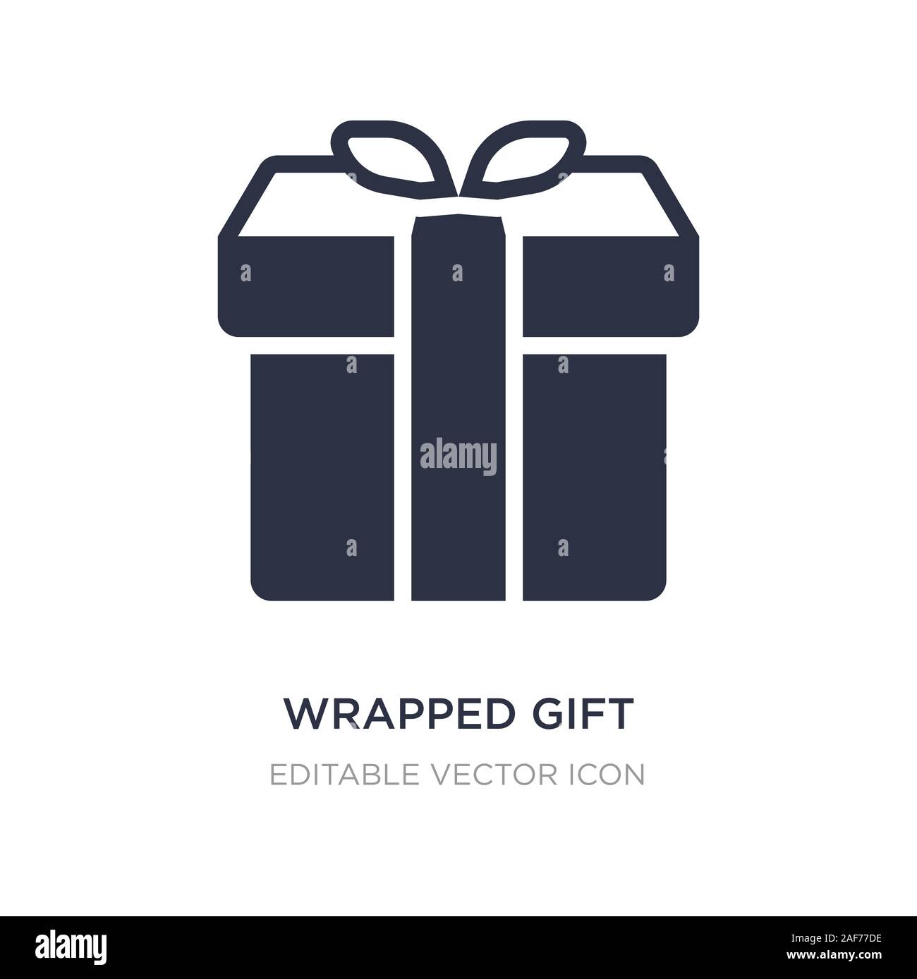 wrapped gift box with ribbon icon on white background. Simple element ...