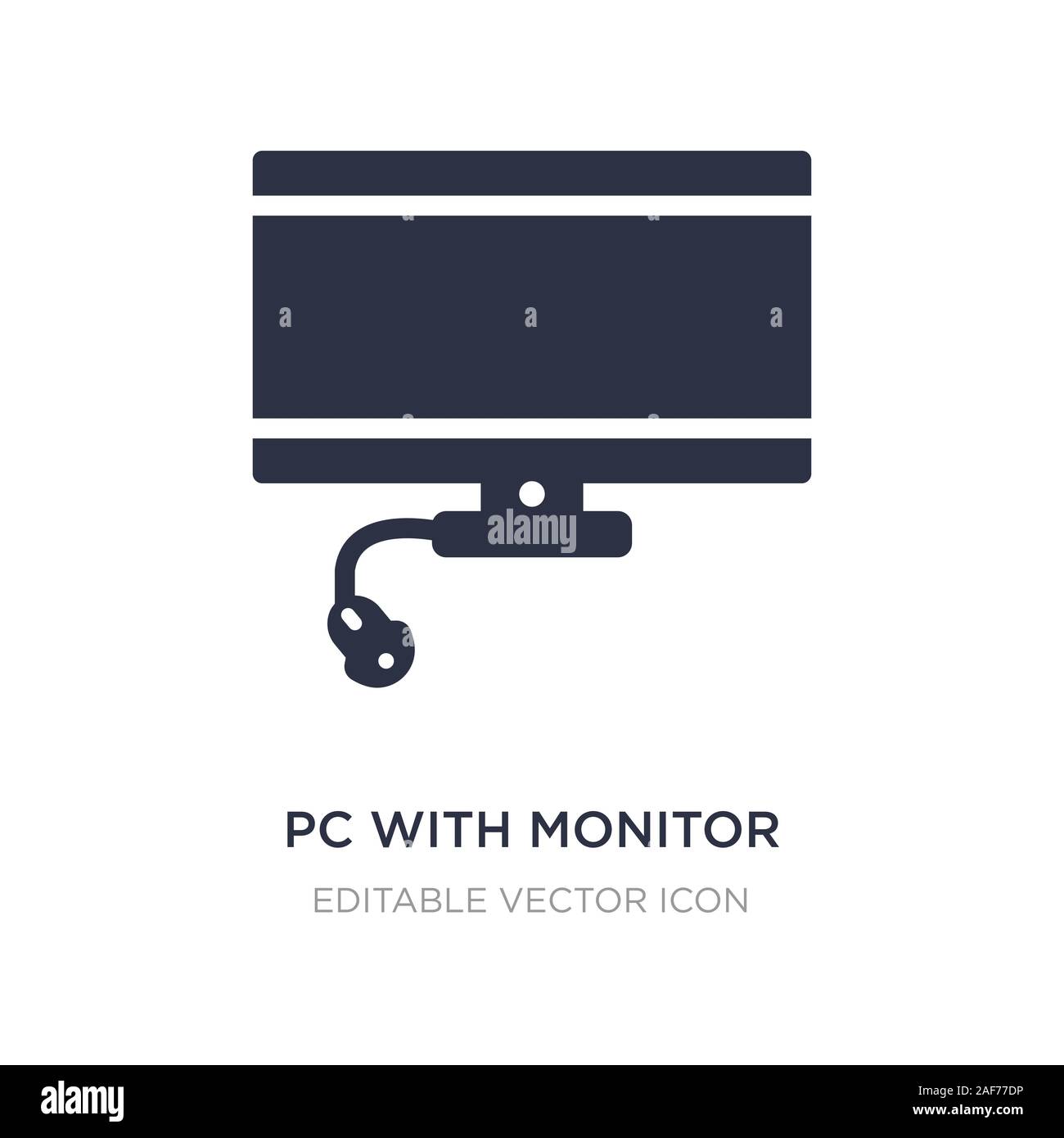 pc with monitor icon on white background. Simple element illustration ...