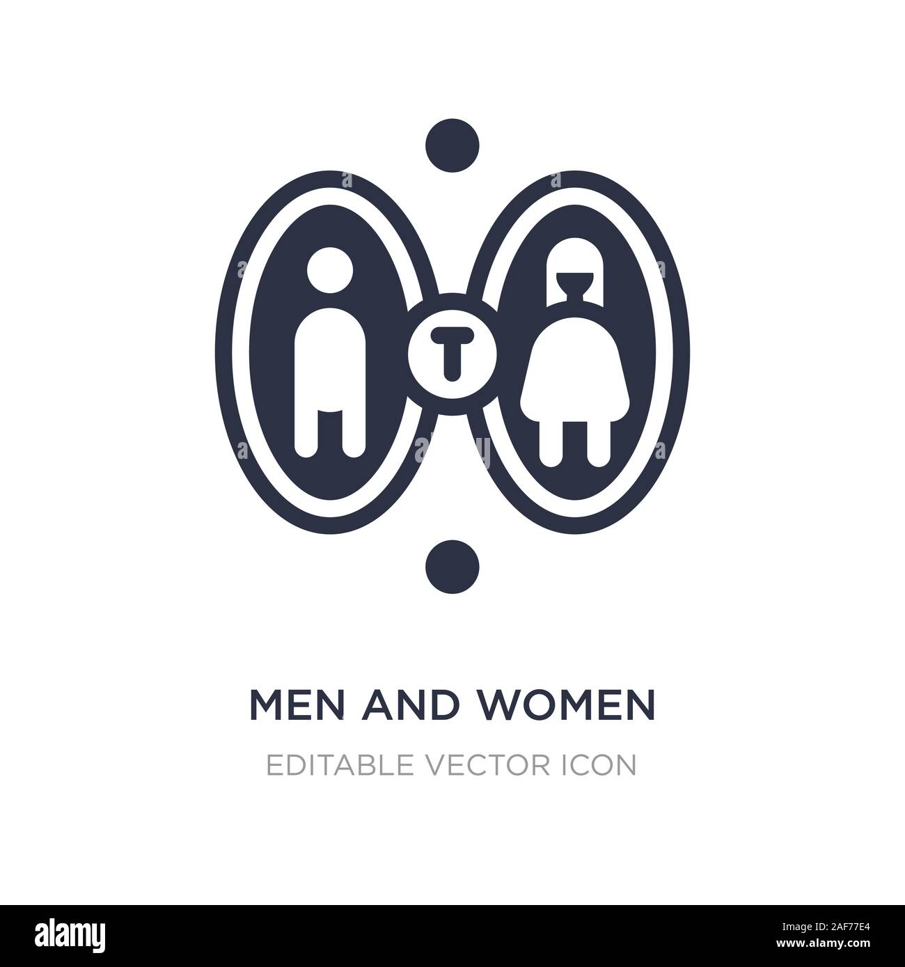 men and women toilet icon on white background. Simple element illustration from Commerce concept. men and women toilet icon symbol design. Stock Vector