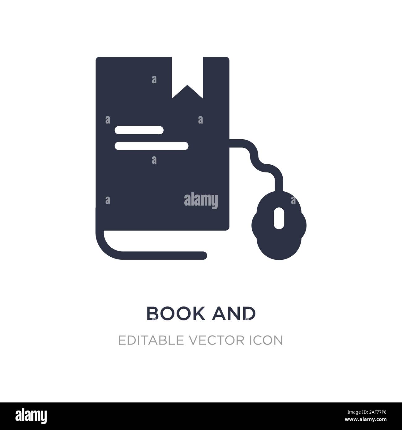 book and computer mouse icon on white background. Simple element ...