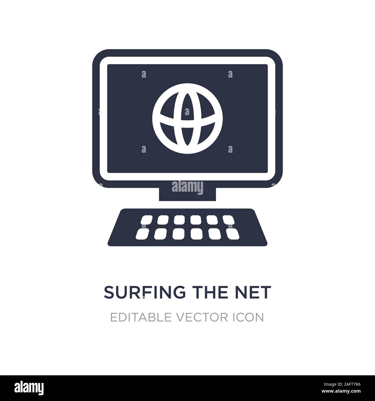 surfing the net icon on white background. Simple element illustration from Computer concept. surfing the net icon symbol design. Stock Vector