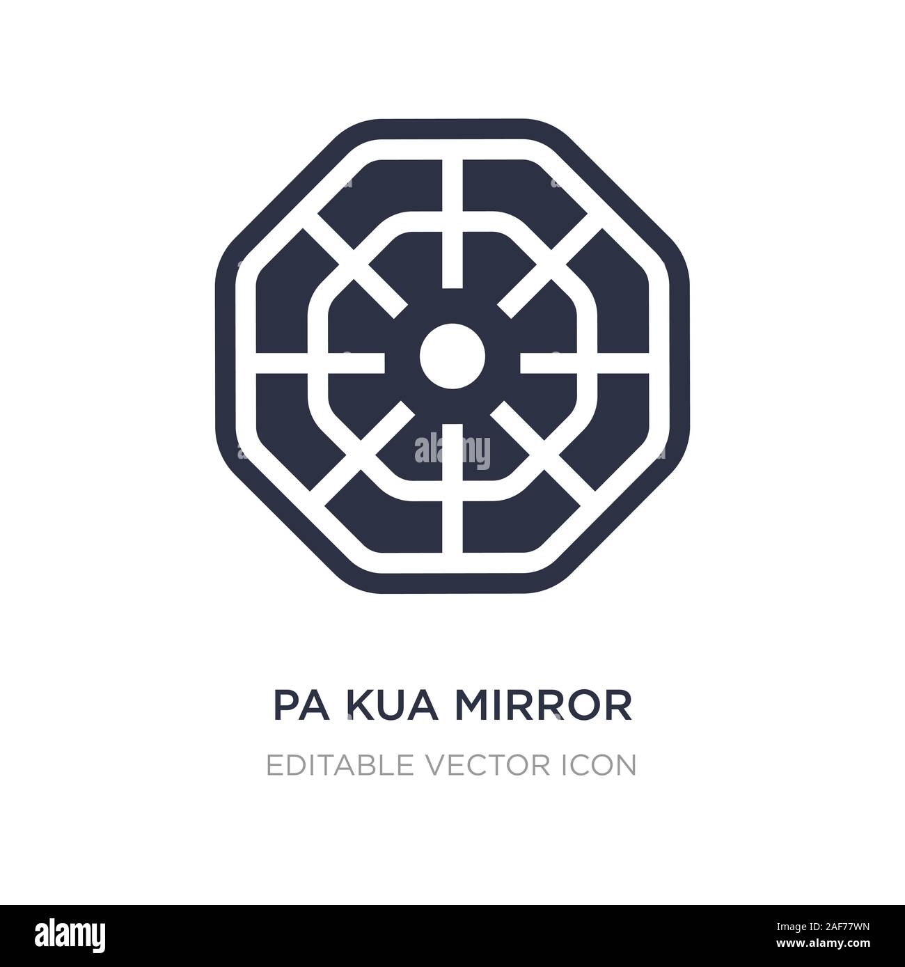 pa kua mirror icon on white background. Simple element illustration from Cultures concept. pa kua mirror icon symbol design. Stock Vector