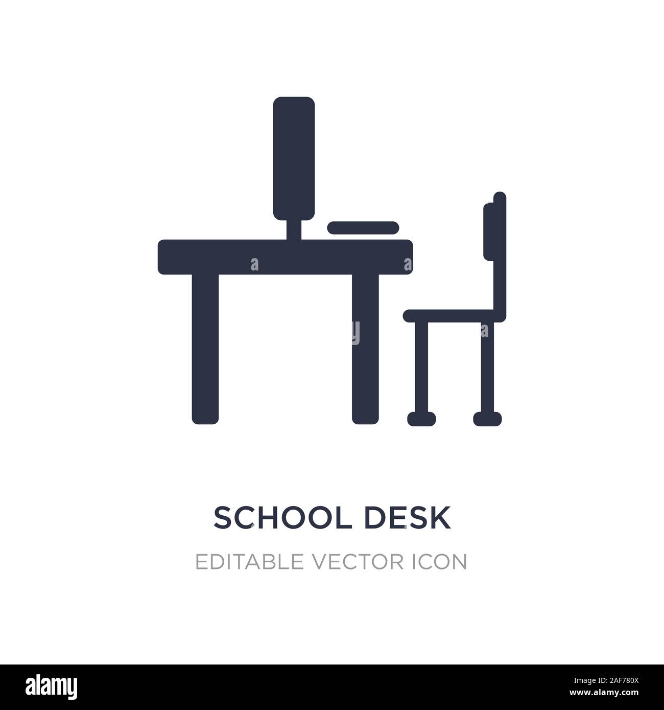 school desk icon on white background. Simple element illustration from