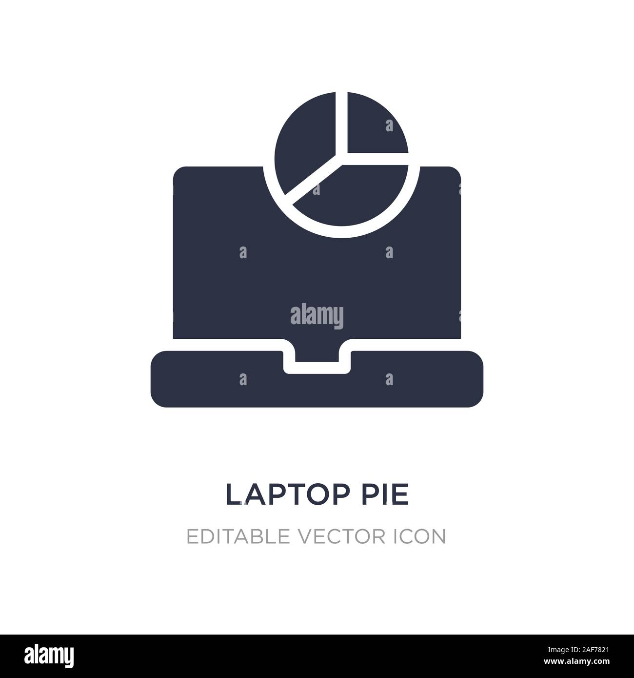 laptop pie chart on screen icon on white background. Simple element ...