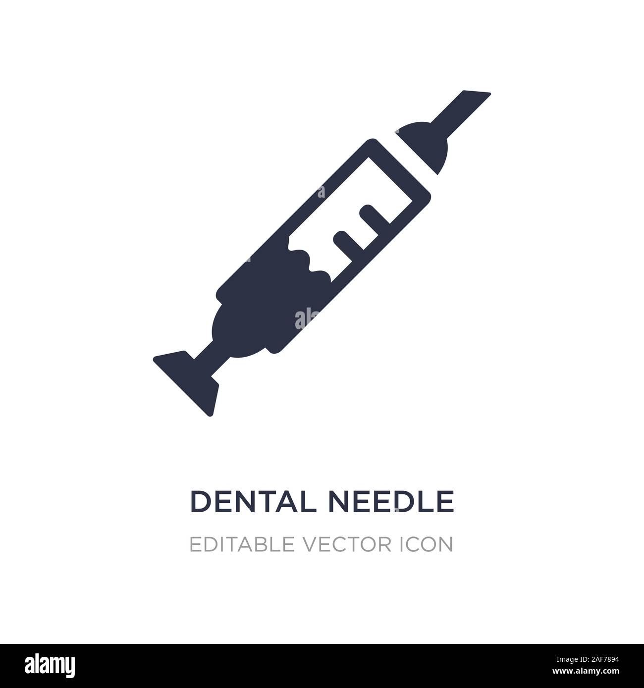 dental needle icon on white background. Simple element illustration from Dentist concept. dental needle icon symbol design. Stock Vector