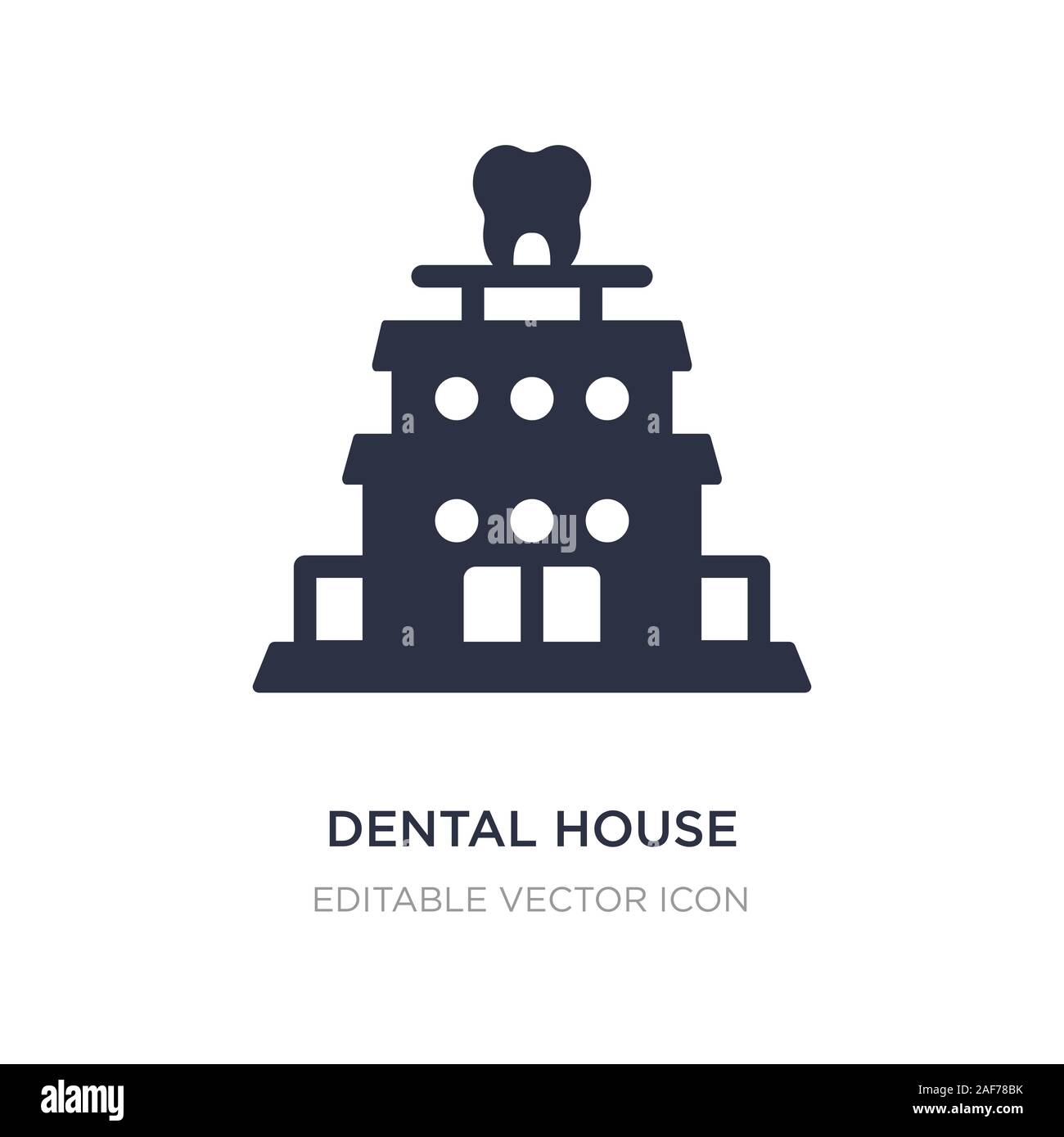 dental house icon on white background. Simple element illustration from Dentist concept. dental house icon symbol design. Stock Vector