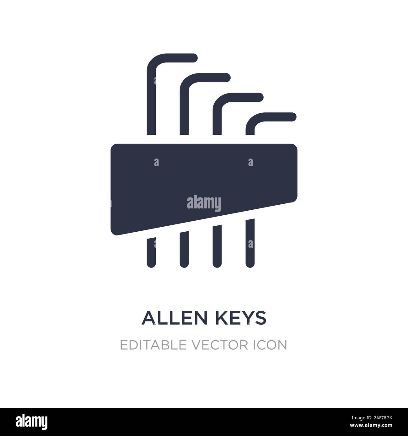 allen keys icon on white background. Simple element illustration from Construction and tools concept. allen keys icon symbol design. Stock Vector