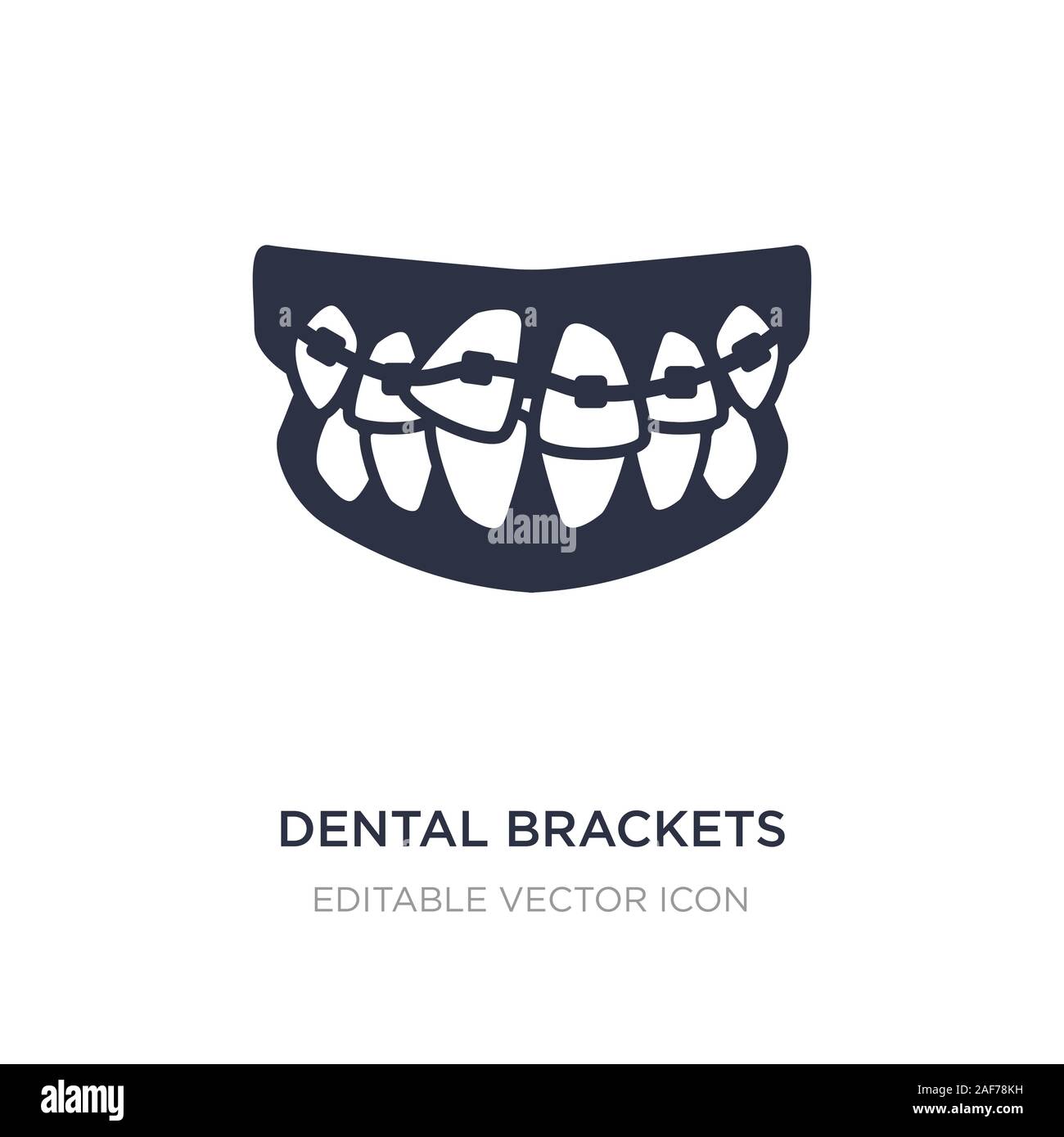 dental brackets icon on white background. Simple element illustration