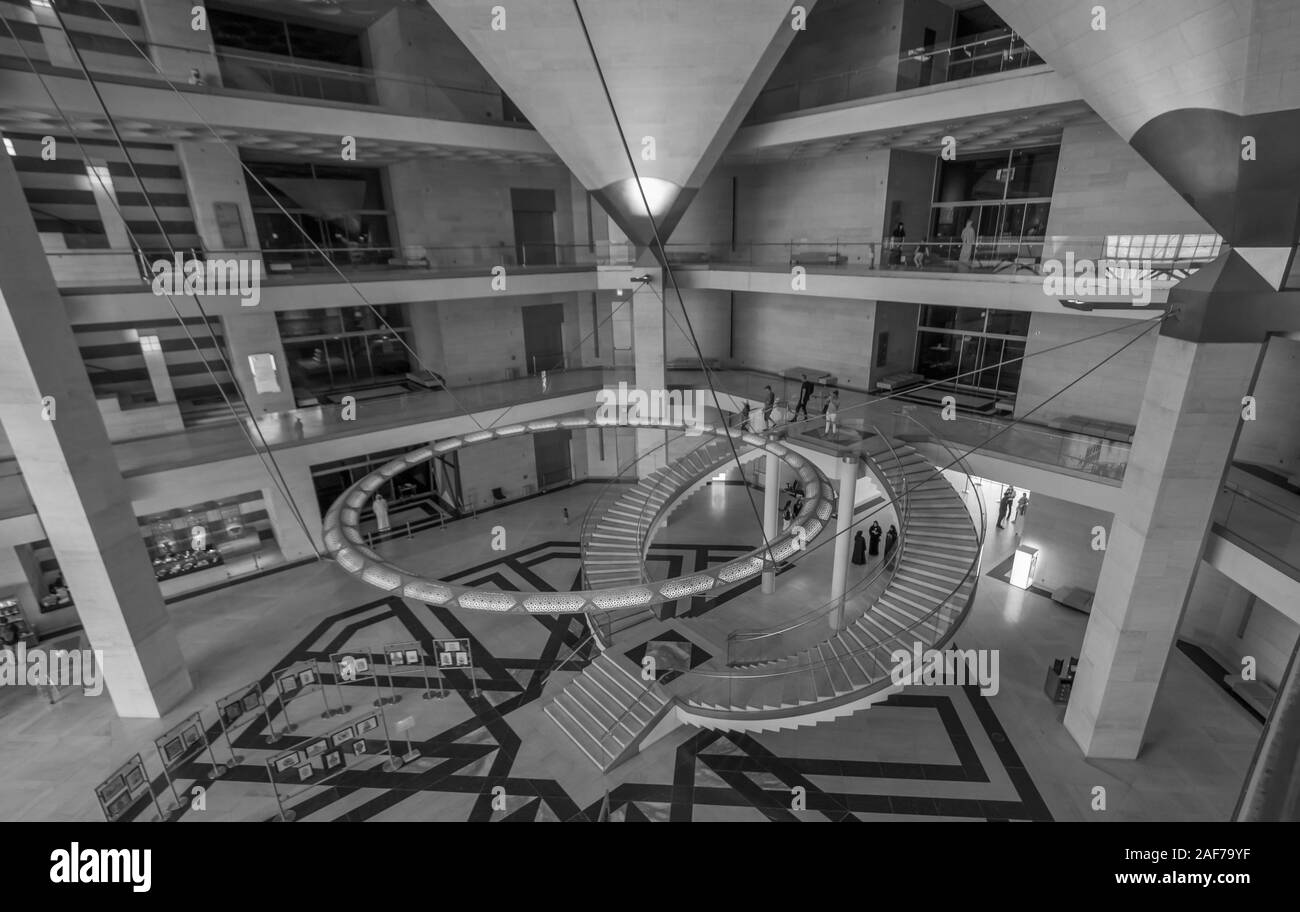 Doha, Qatar - built on one end of the Corniche, the Museum of Islamic Art is the first of its kind to feature 14 centuries of Islamic art Stock Photo