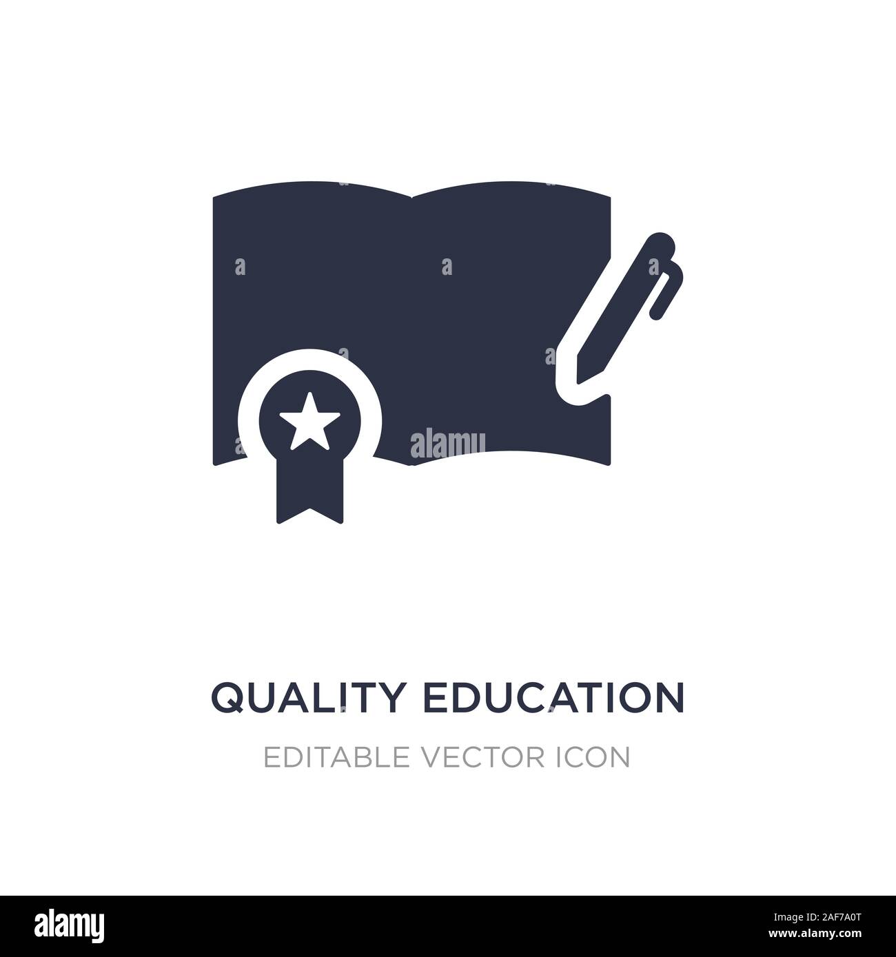 quality education icon on white background. Simple element illustration