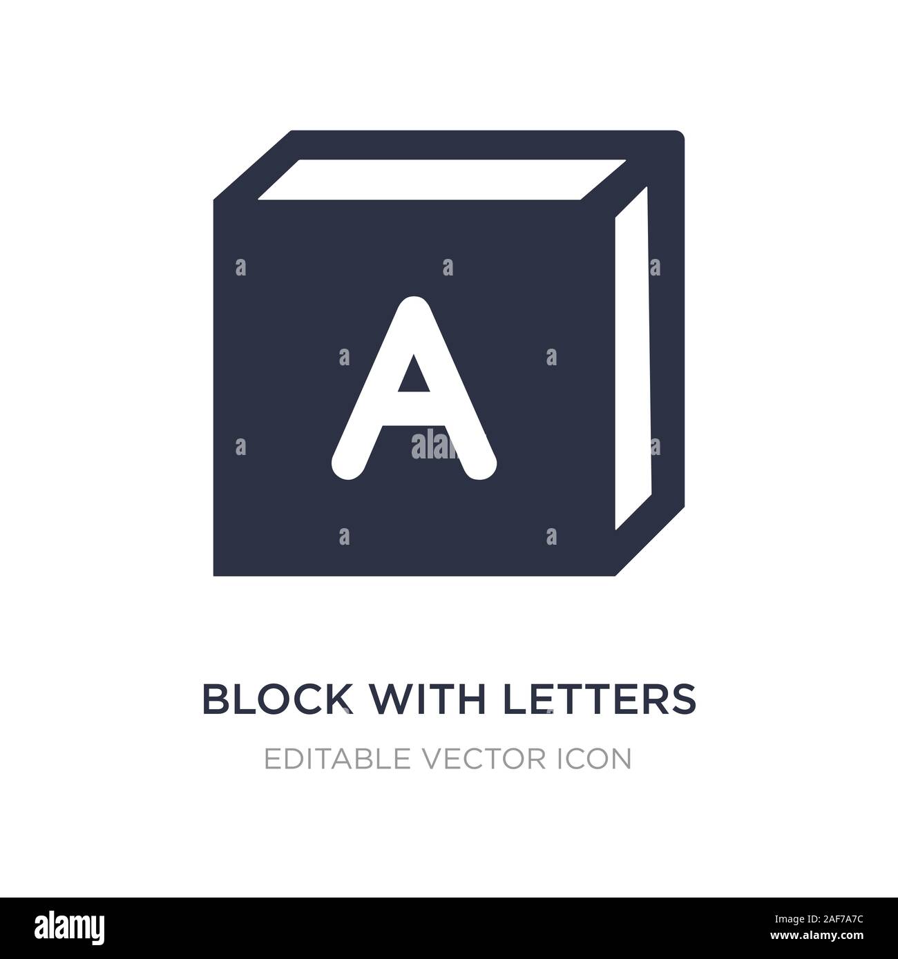 block with letters icon on white background. Simple element