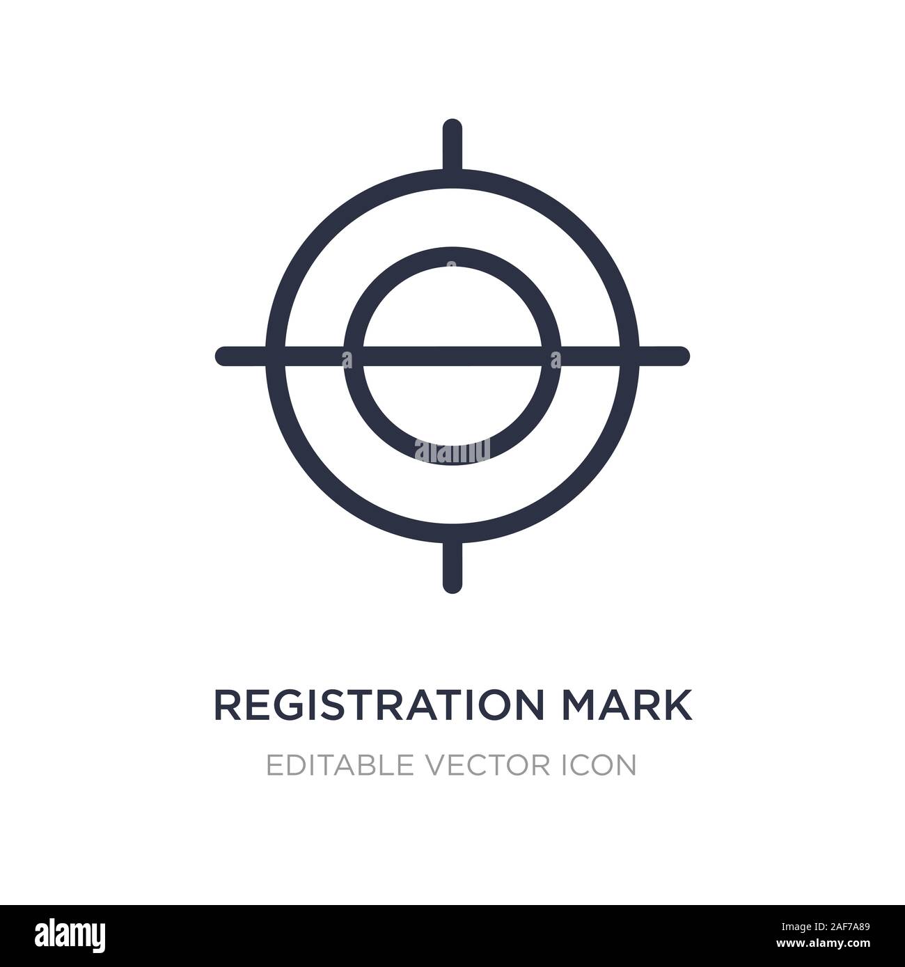 registration mark icon on white background. Simple element illustration from Edit tools concept. registration mark icon symbol design. Stock Vector