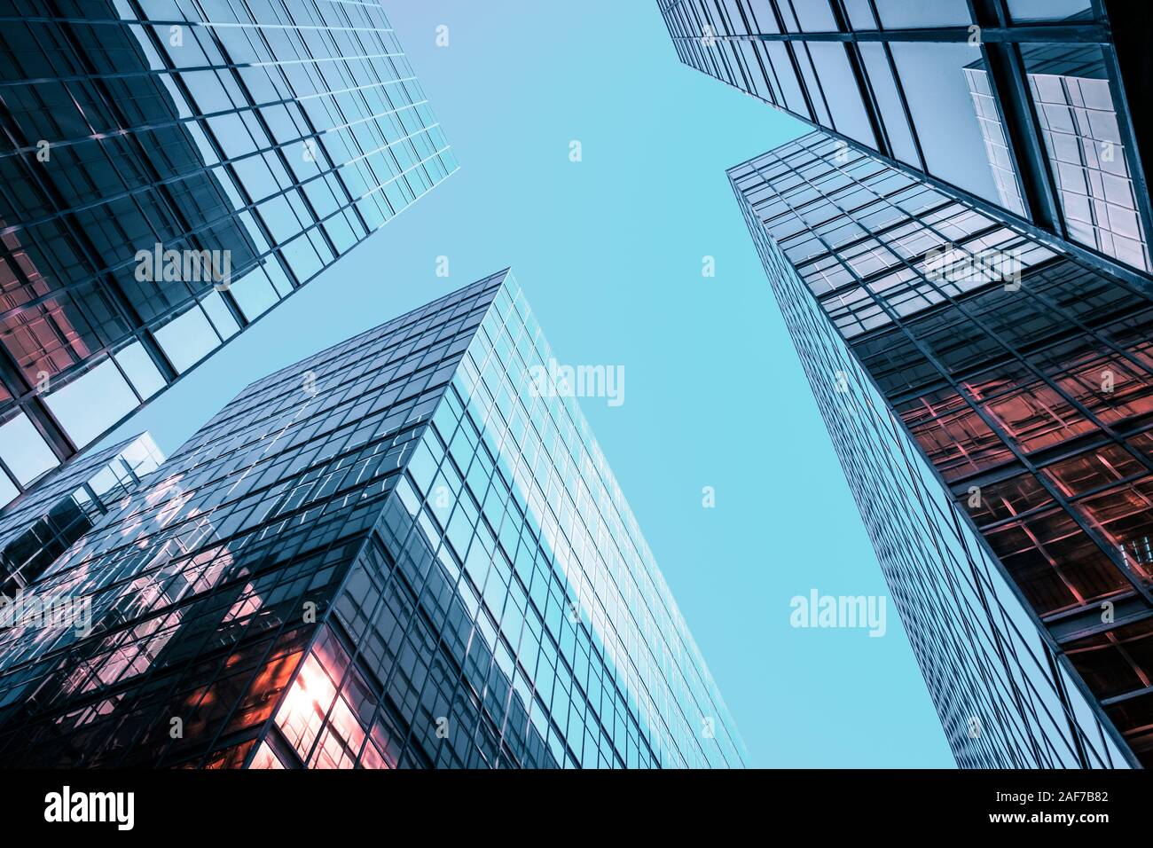 Corporate office building facade and sky - business concept Stock Photo