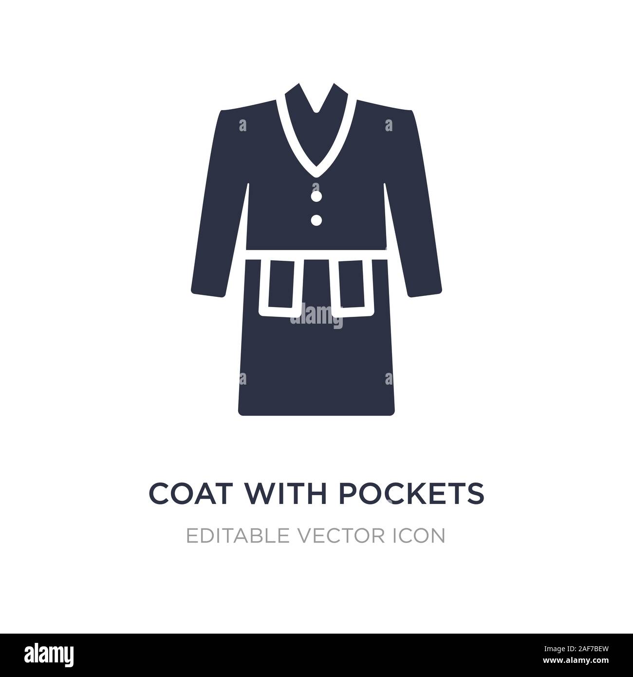 coat with pockets icon on white background. Simple element illustration from Fashion concept. coat with pockets icon symbol design. Stock Vector