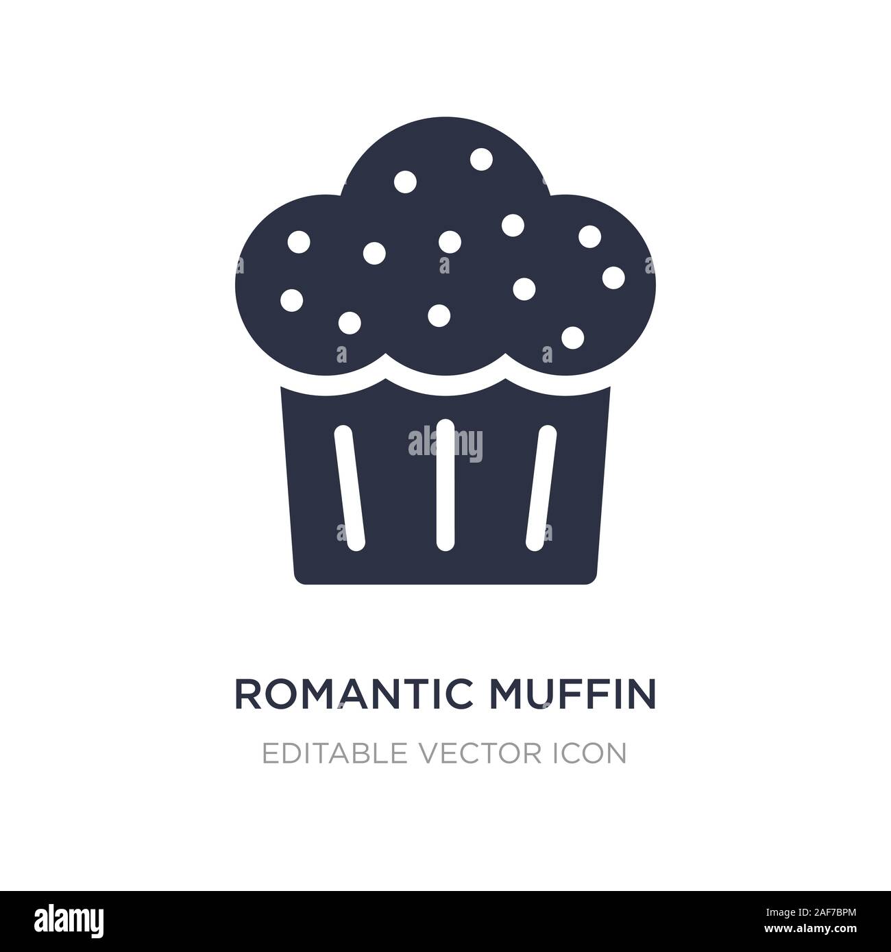 romantic muffin icon on white background. Simple element illustration