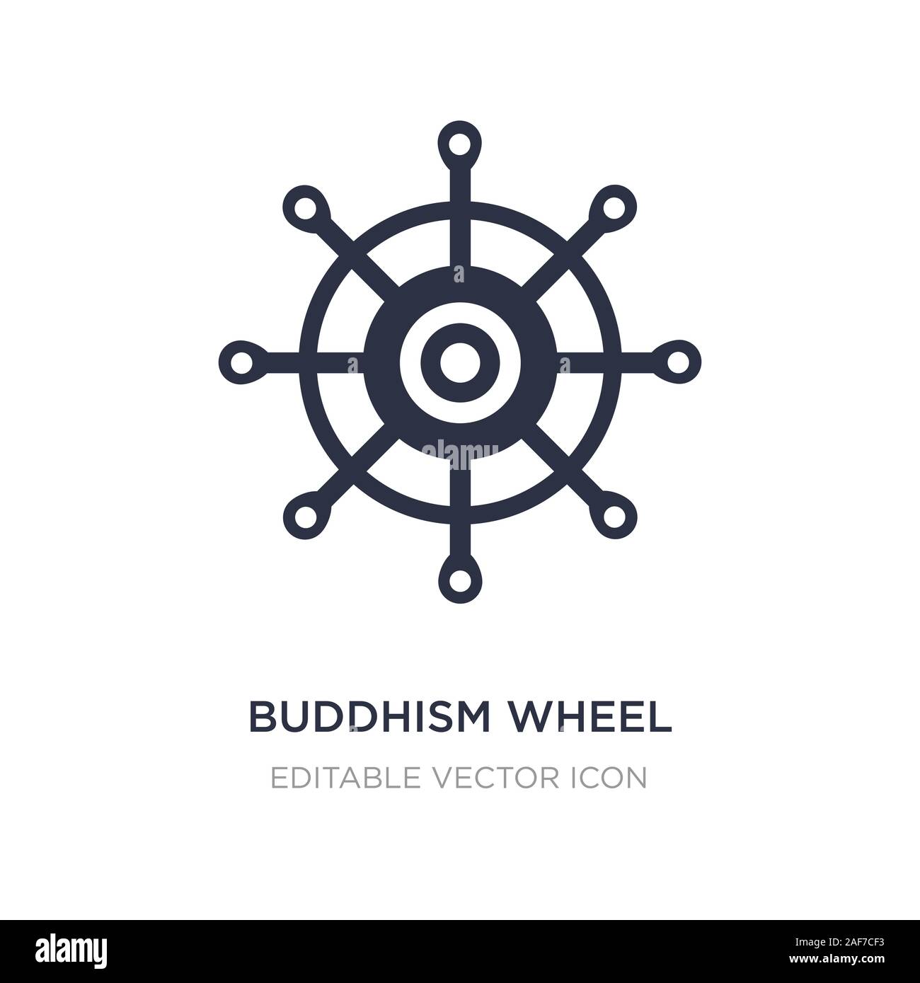 buddhism wheel icon on white background. Simple element illustration from Food concept. buddhism wheel icon symbol design. Stock Vector