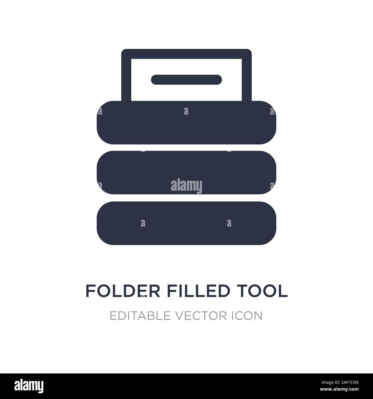 folder filled tool icon on white background. Simple element illustration from Files and folders concept. folder filled tool icon symbol design. Stock Vector