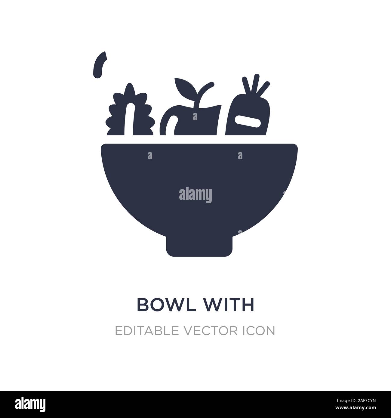 bowl with vegetables icon on white background. Simple element ...