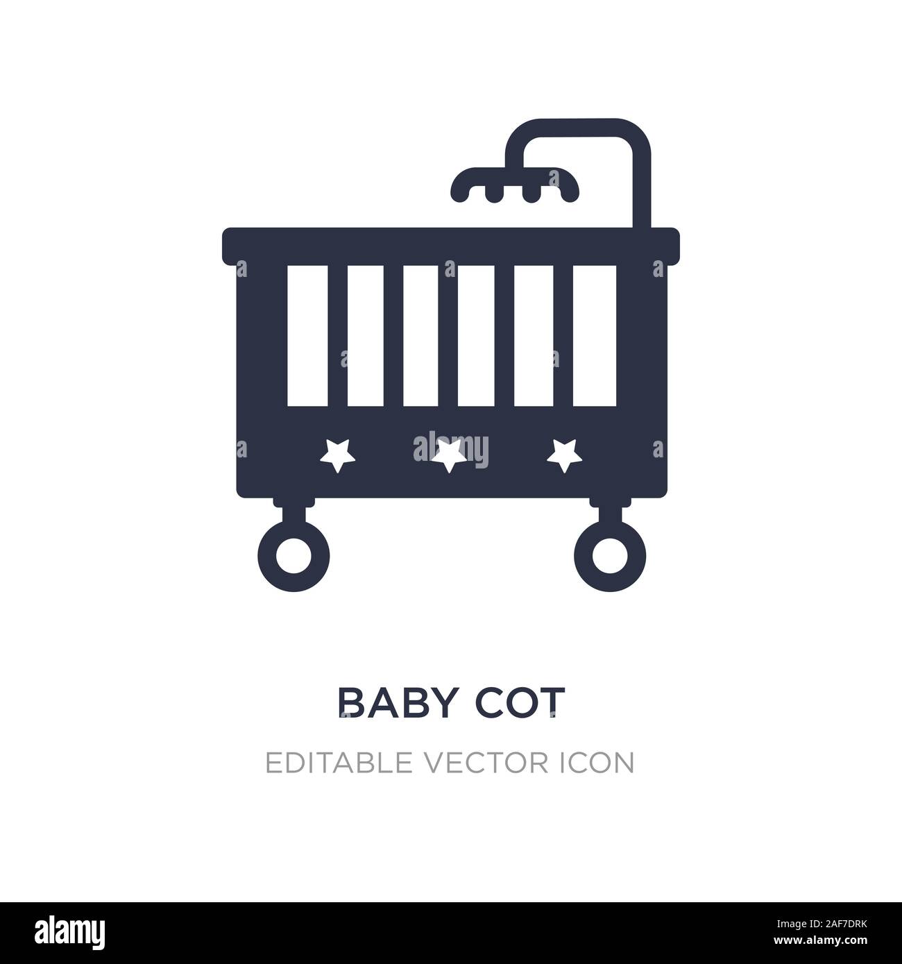 baby cot icon on white background. Simple element illustration from