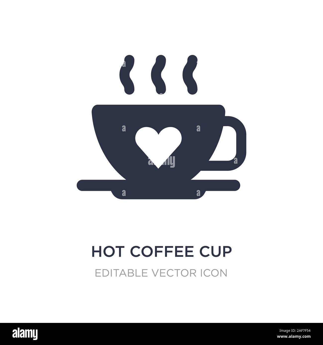 hot coffee cup with hearts icon on white background. Simple element ...