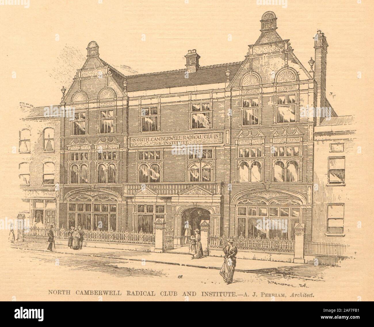North Camberwell Radical Club & Institute - A.J. Perriam, Architect. London 1899 Stock Photo
